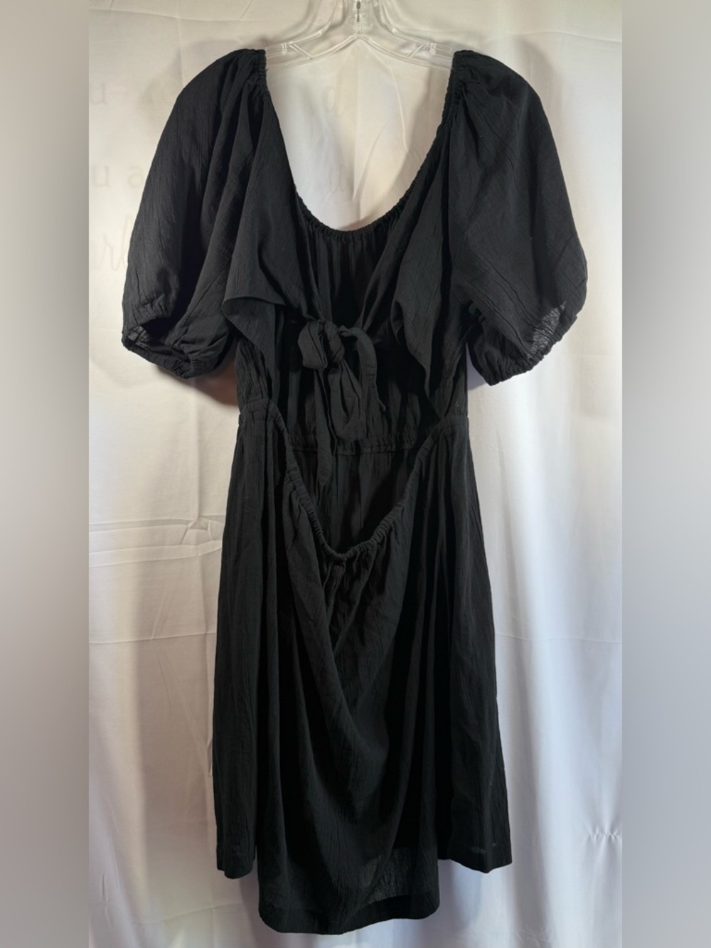 Old Navy Black Back-Tie Puff Sleeve Mini Dress Size XL - Picture 6 of 10